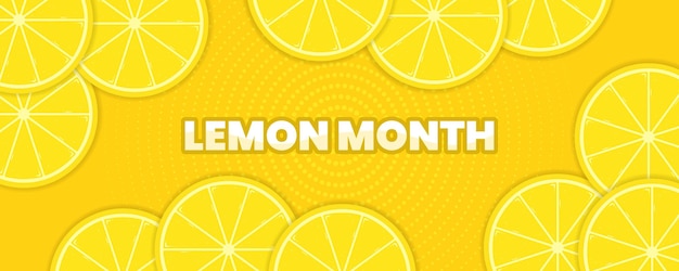 Happy lemon month banner background horizontal banner template design vector illustration