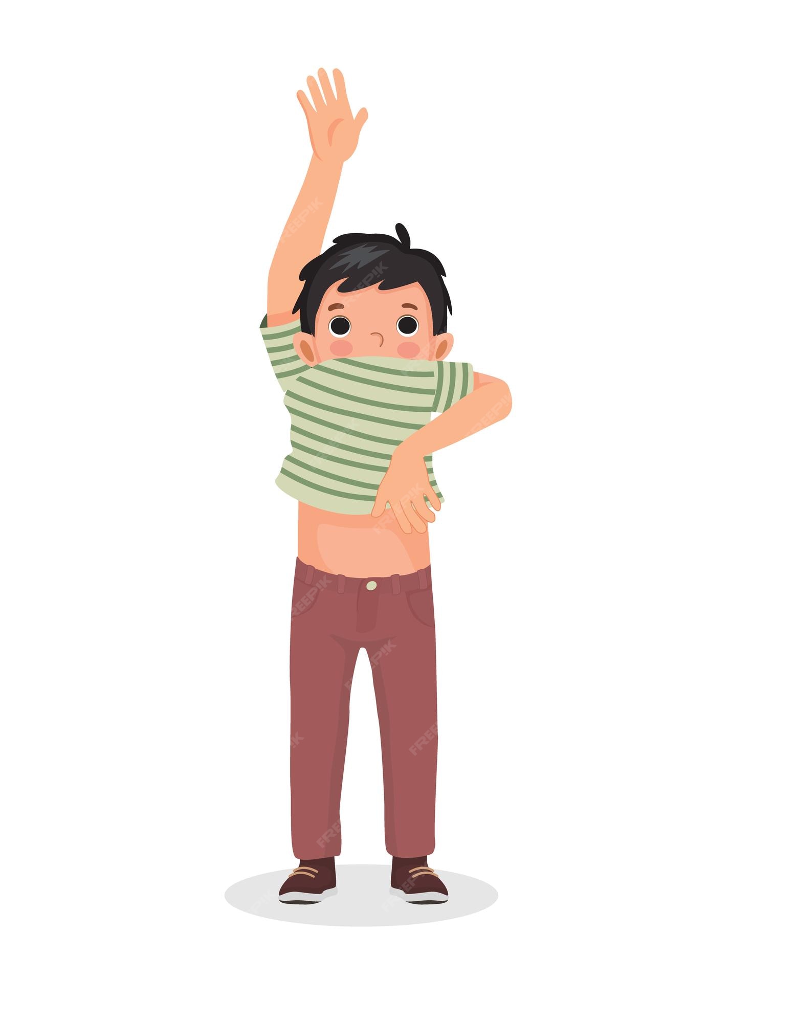 Premium Vector | Happy little boy wearing clothes get dressed daily routine  activity