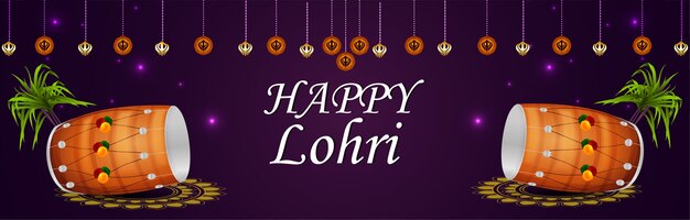 Banner di celebrazione felice lohri