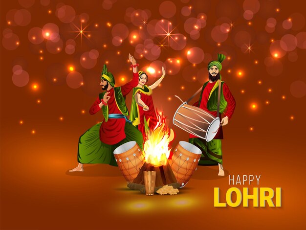 Cartolina d'auguri felice celebrazione lohri
