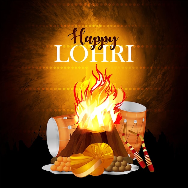 Happy lohri celebration greeting card