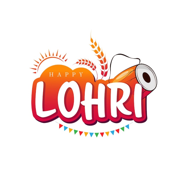 Happy Lohri festival tekst typografie design