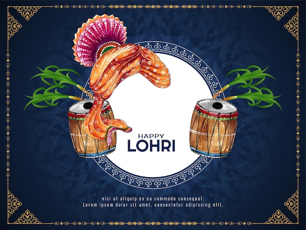 Дизайн поздравительных открыток с празднованием индийского фестиваля happy lohri