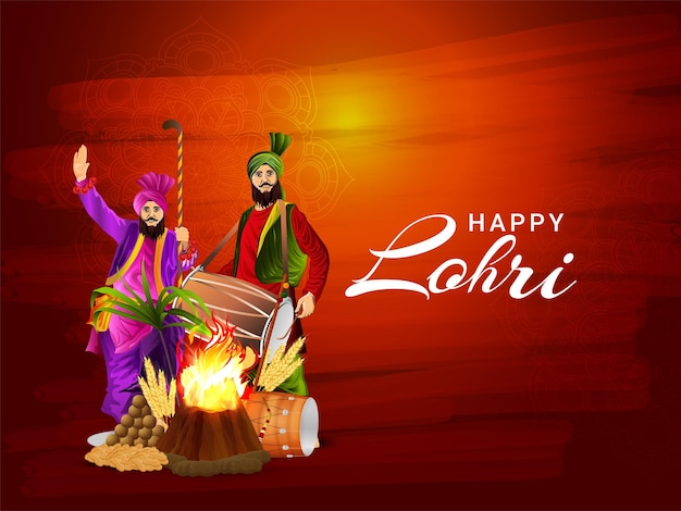 Happy lohri indian sikh festival viering achtergrond