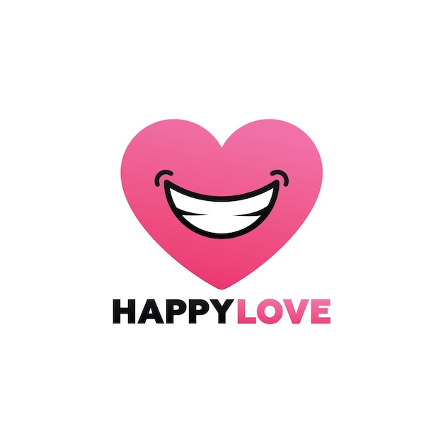 幸せな愛のロゴのテンプレートデザイン
