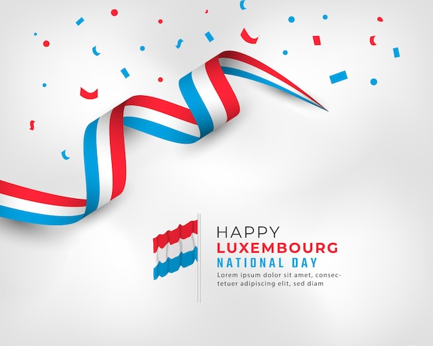 Vector happy luxembourg national day june 23th celebration for poster banner advertising greeting card