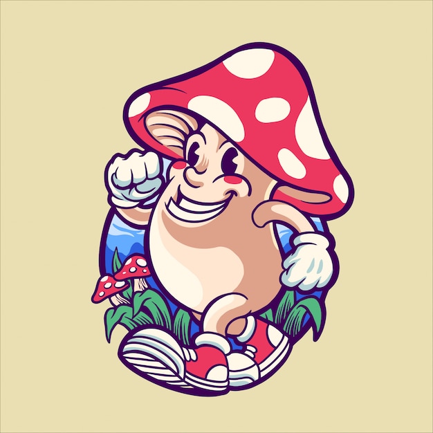 happy magic mushroom