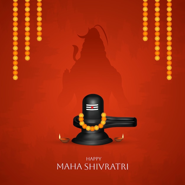 Vettore felice maha shivaratri social media post design