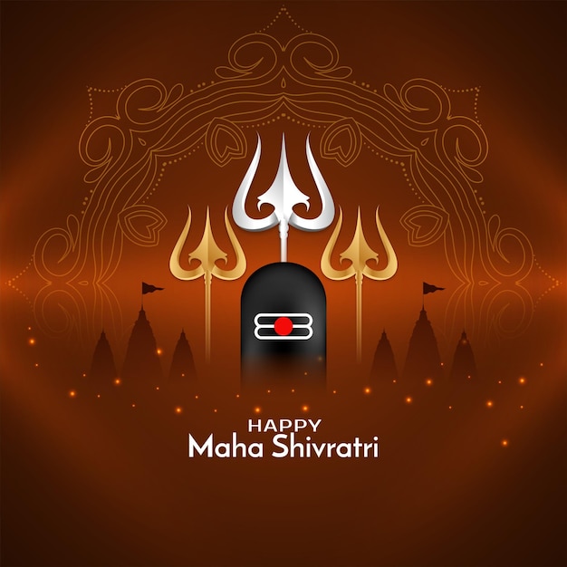 Vector happy maha shivratri artistic religious background design vector