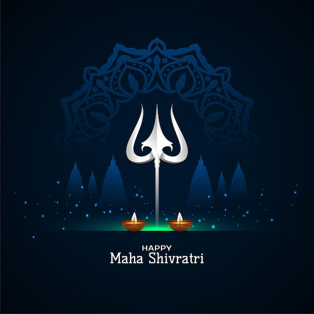 Vector happy maha shivratri artistic religious background design vector