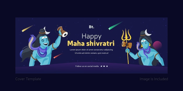 Happy maha shivratri facebook cover template