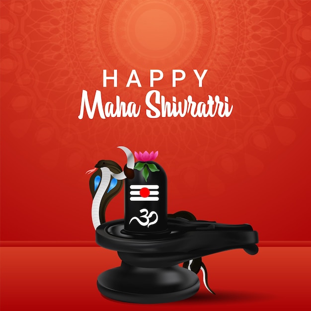 Vector happy maha shivratri greeting card