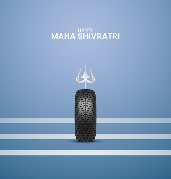 Vector happy maha shivratri hindu festival. 3d illustration