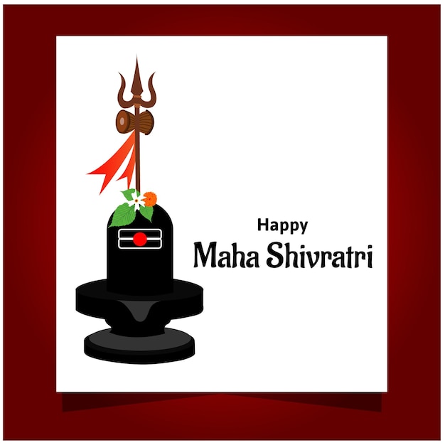 Happy Maha Shivratri Indian Hindu Festival Celebration Vector Illustrations