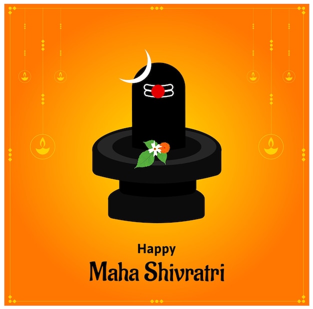 Happy Maha Shivratri Indian Hindu Festival Celebration Vector Illustrations