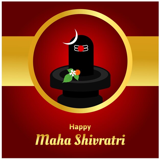 Happy Maha Shivratri Indian Hindu Festival Celebration Vector Illustrations