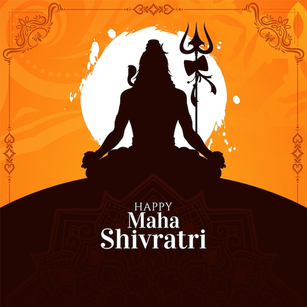 Vector happy maha shivratri indian religious hindu festival background design