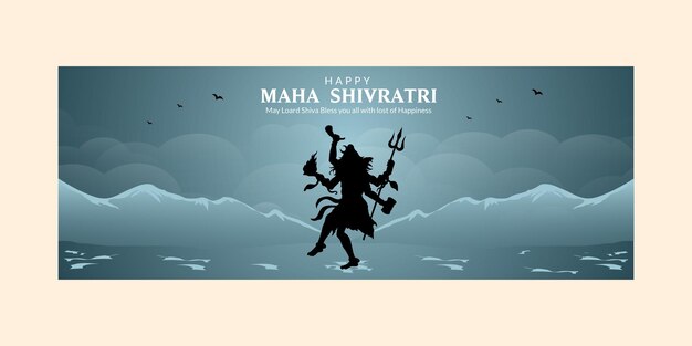 Vector happy maha shivratri indian traditional festival cover page template