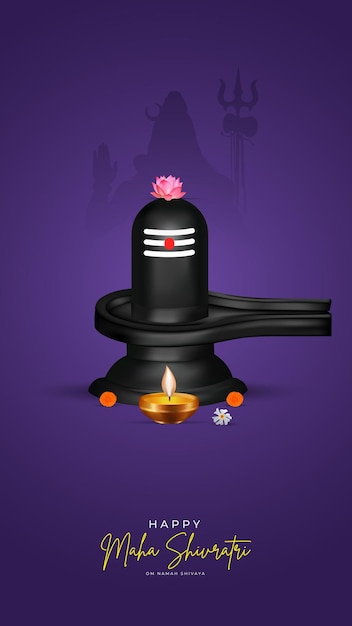 Vettore buon giorno maha shivratri post sui social media