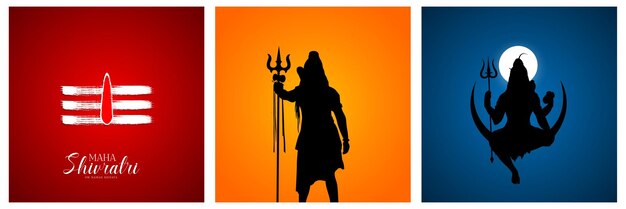 Vector happy maha shivratri social media post