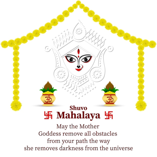 Vector happy mahalaya social media post design