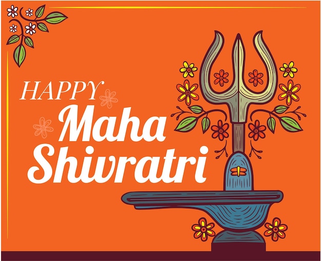 happy mahashivratri greetings card vector