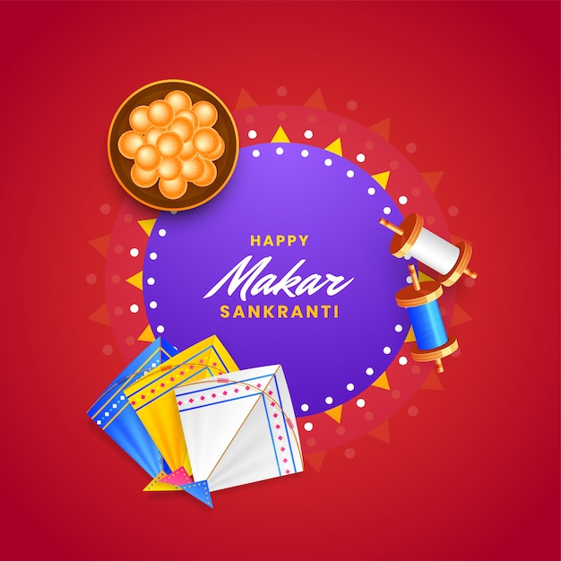 Happy makar sankranti background.