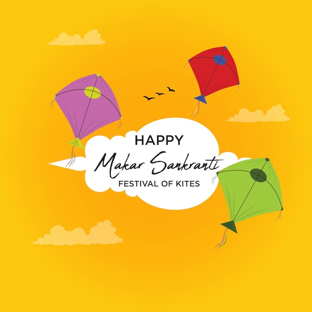 Happy Makar Sankranti Banner Design Template