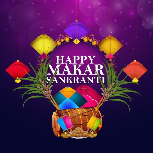 Happy makar sankranti celebration card