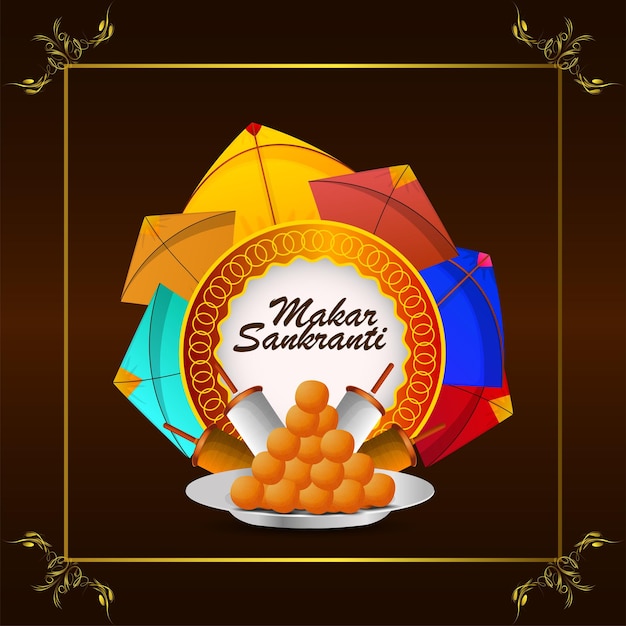 Happy makar sankranti celebration greeting card