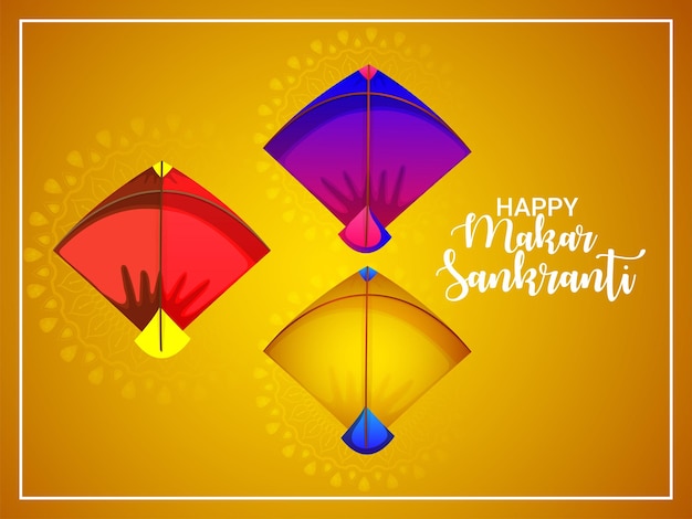 Happy makar sankranti celebration greeting card