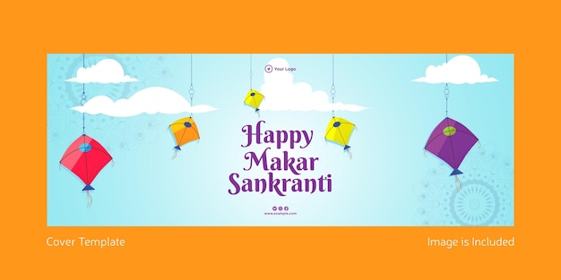 Vettore modello di progettazione della pagina di copertina di happy makar sankranti