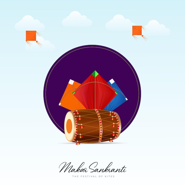 Vector happy makar sankranti creative social media post web banner greeting print