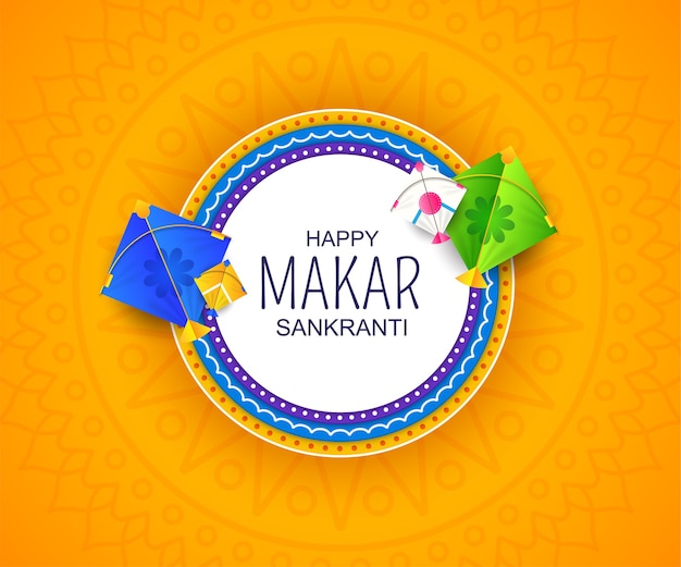 Happy makar sankranti greeting background