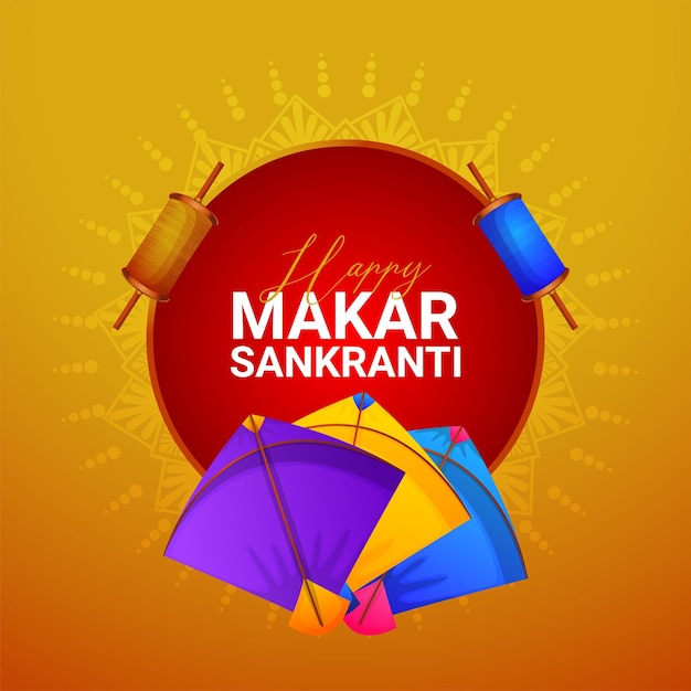 Vector happy makar sankranti greeting card