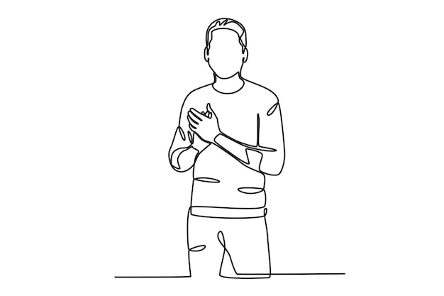 幸せな男が手を叩いた オンラインの絵の拍手