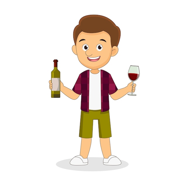 Happy Man Holding Bottle Of Wine