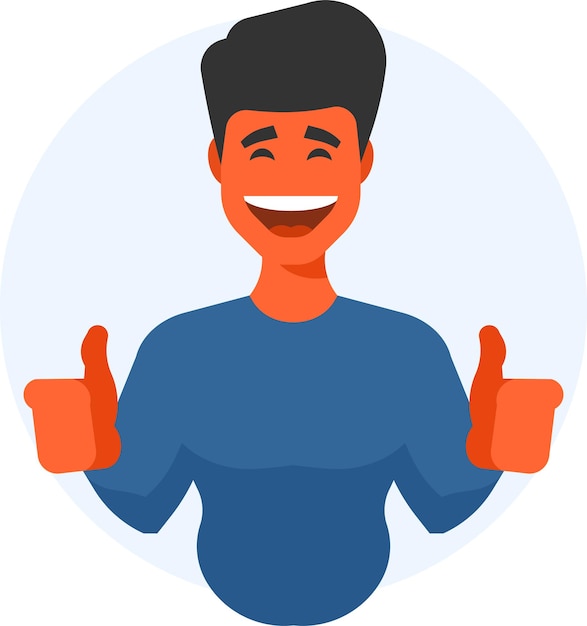 A happy man is giving the thumbs up isolated on transparent background