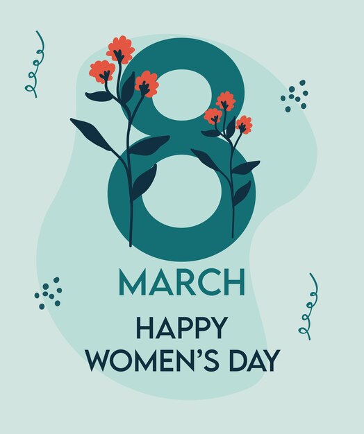 Vettore buon 8 marzo giornata internazionale della donna