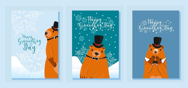 Happy Marmot Day Set of postcards Babak casts a shadow