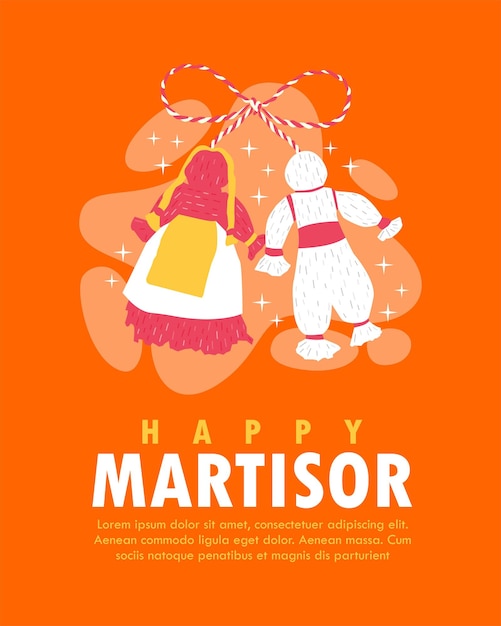 Happy martisor greeting card design