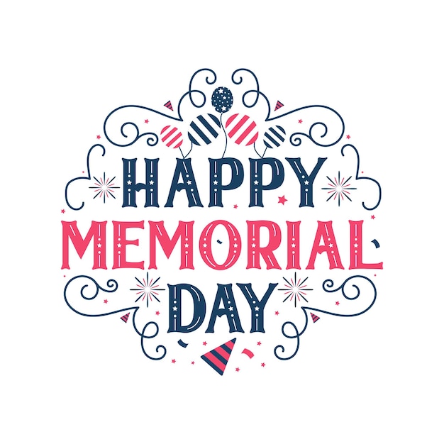 Happy memorial day, 4th of July Happy Independence day lettering Free