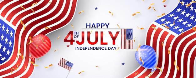 Vector happy memorial day and 4th of july happy usa independent day celebration illustration with usa flag