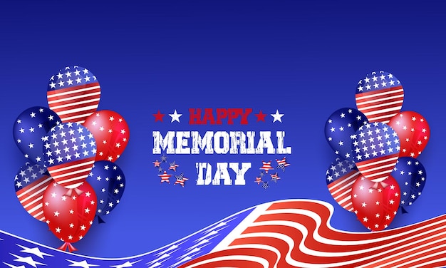 happy memorial day and 4th of july happy usa independent day celebration illustration with usa flag