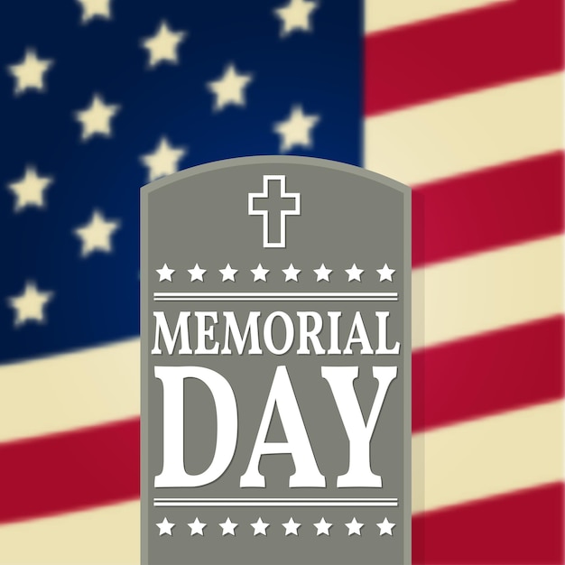 Happy Memorial Day-achtergrondsjabloon Happy Memorial Day-poster Amerikaanse vlag Patriottische banner Vectorillustratie