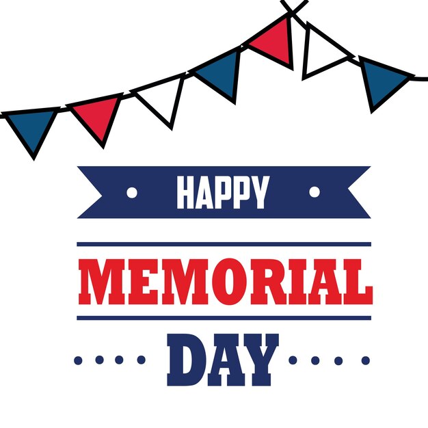 Vector happy memorial day celebration vector template design illustration