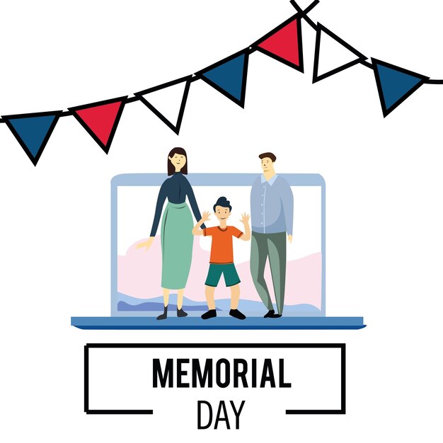 Happy Memorial Day Celebration Vector Template Design Illustration