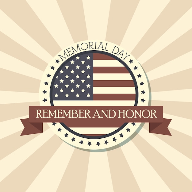 Vector happy memorial day emblem