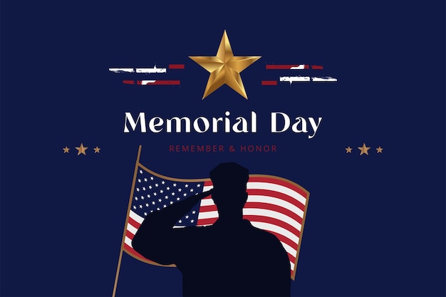 幸せな記念日兵士の旗とシルエットのグリーティングカード全国アメリカの休日のイベントフラットベクトルイラストeps10