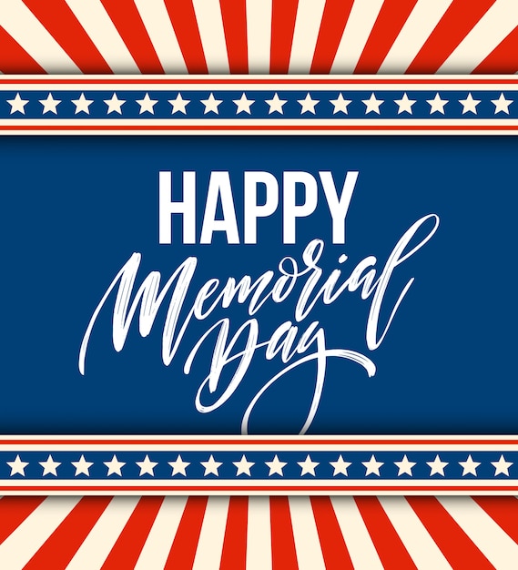 Happy Memorial Day-kaart. Nationale Amerikaanse feestdag.